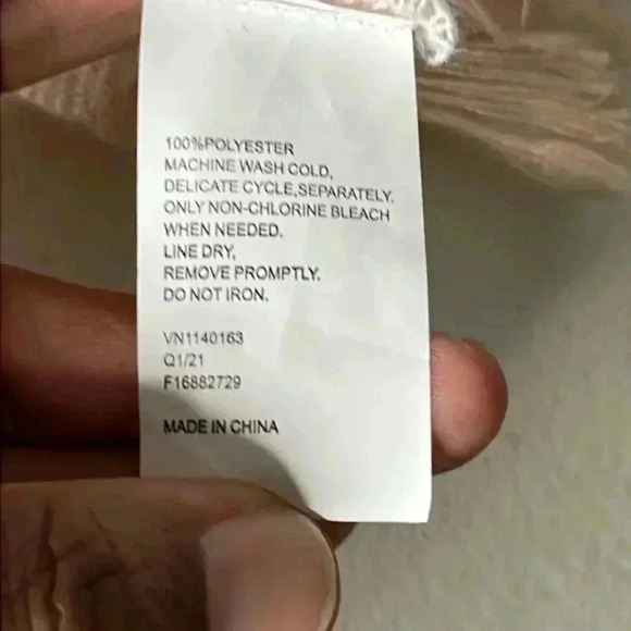 UNBRANDED Peach White Fringe Blanket Scarf Wrap - Picture 6 of 6